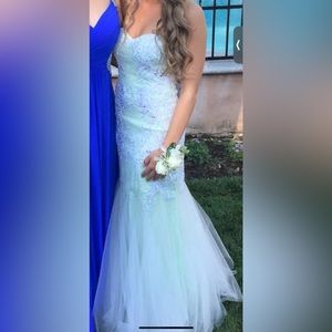 Mint green mermaid prom dress. Worn once
